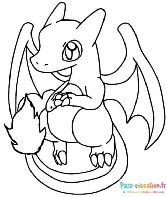 Coloriage Dessin Charmander à imprimer et colorier