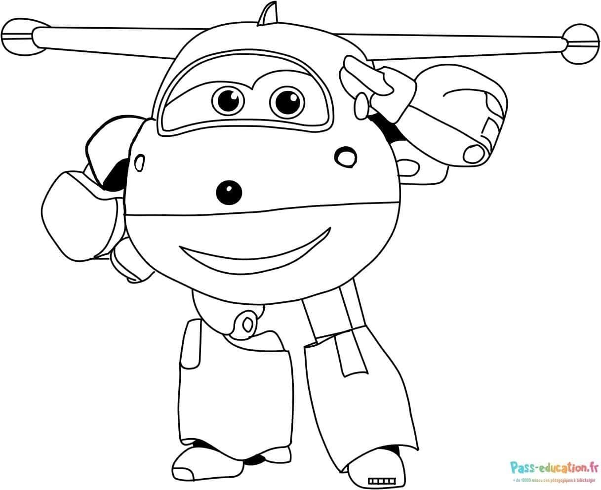 Coloriage Super Wings Jett à imprimer et colorier