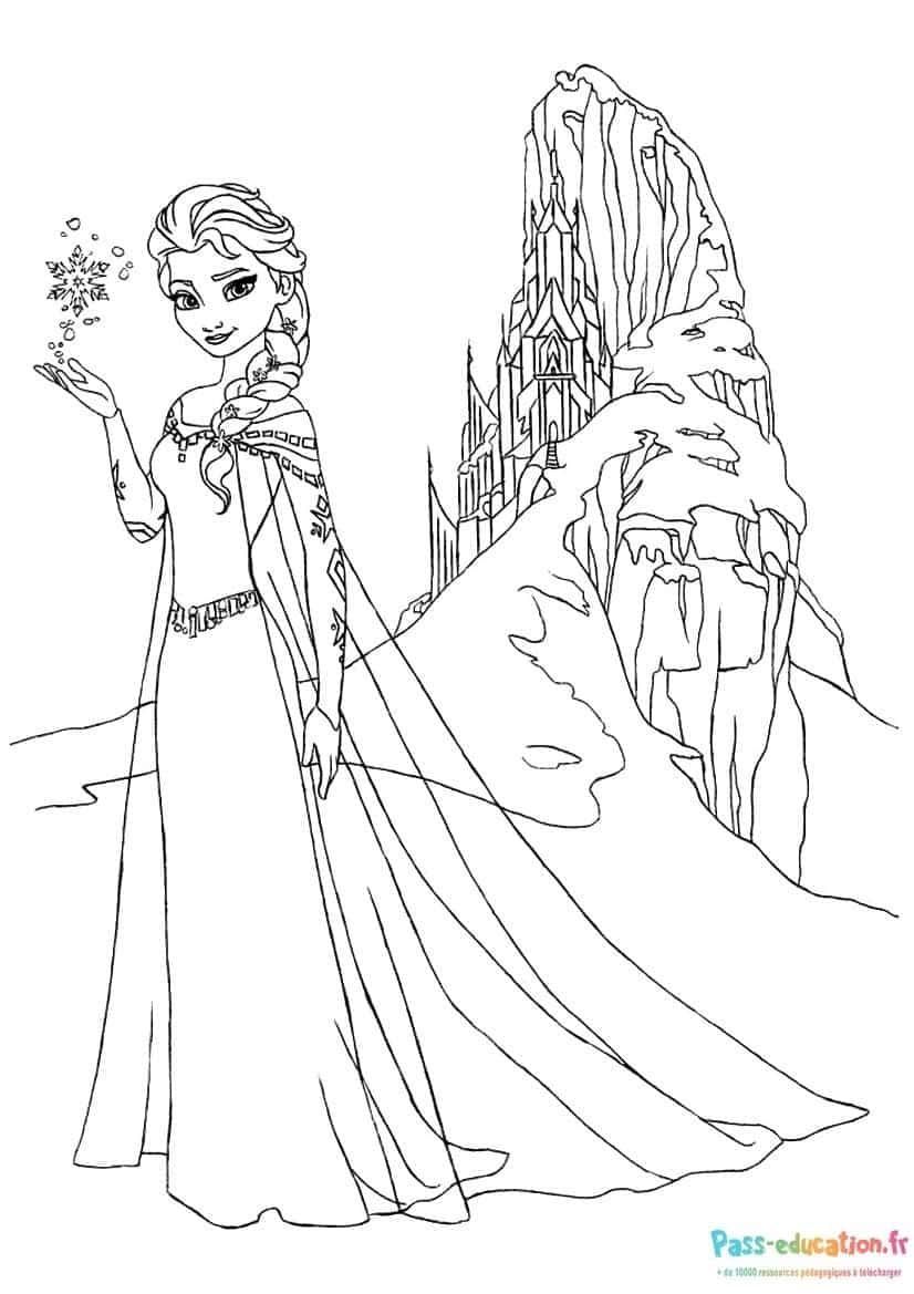 Coloriage Reine des neiges à imprimer et colorier