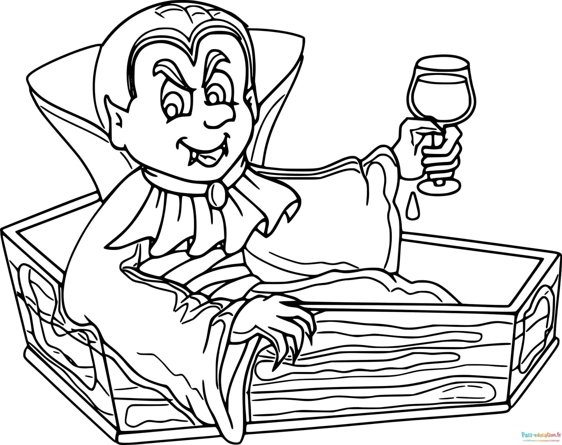 Coloriage Vampire décontracté à imprimer et colorier