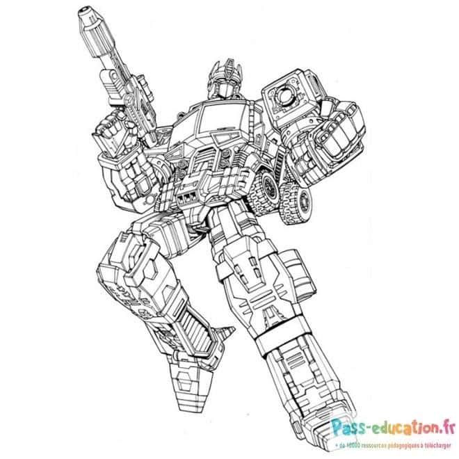 Coloriage Robot guerrier à imprimer et colorier
