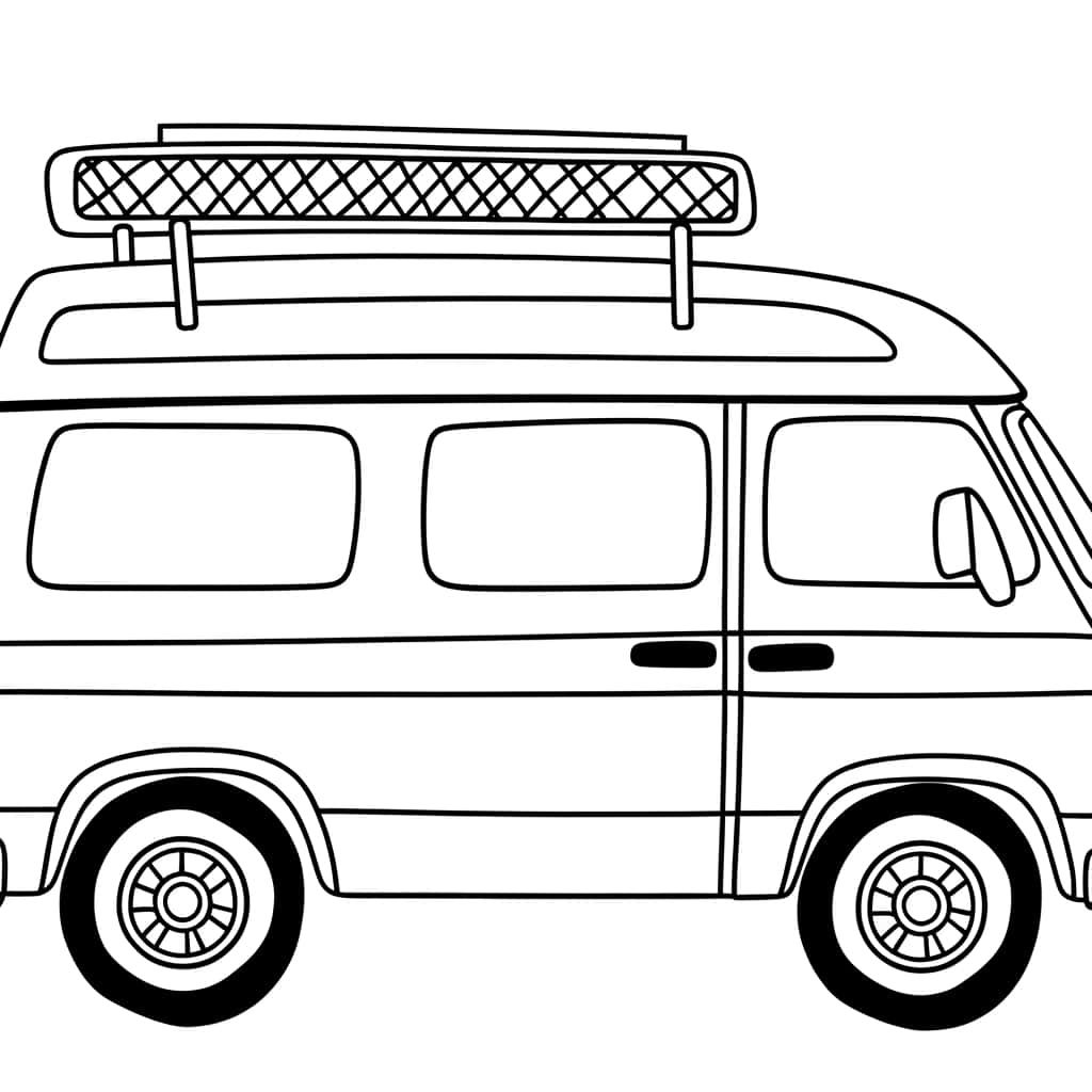 Coloriage Fourgon de camping à imprimer et colorier
