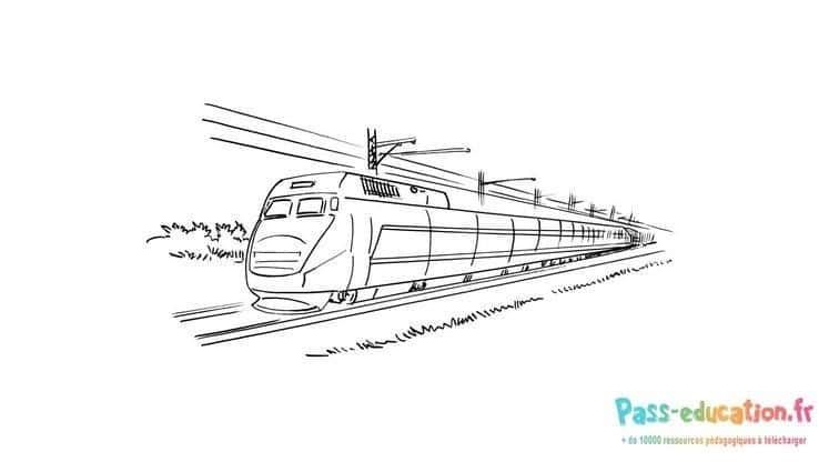 Coloriage Train rapide à imprimer et colorier