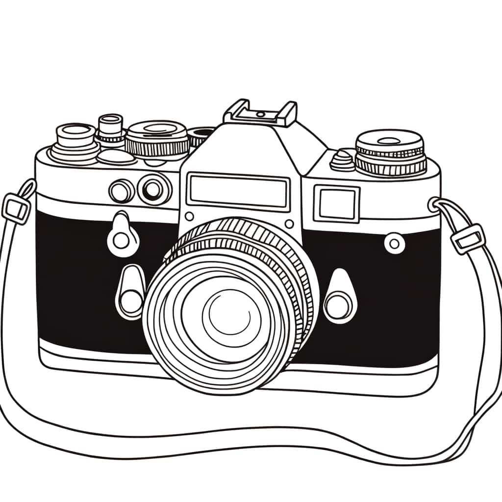 Coloriage Appareil photo vintage à imprimer et colorier