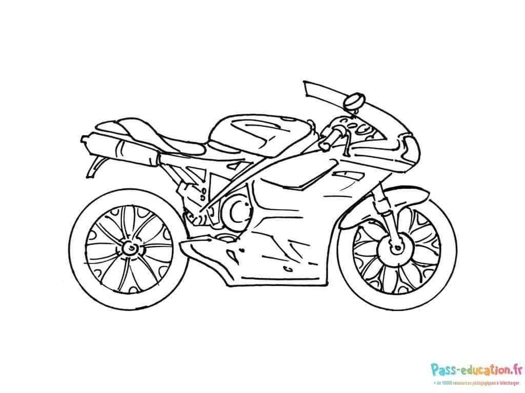 Coloriage Moto sportive à imprimer et colorier