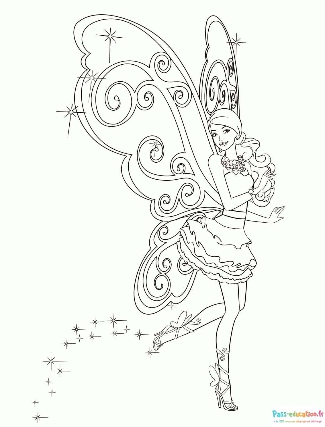 Coloriage Fée scintillante à imprimer et colorier