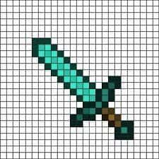 Coloriage Épée Minecraft à imprimer et colorier