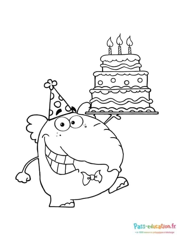 Coloriage Fête d'anniversaire à imprimer et colorier