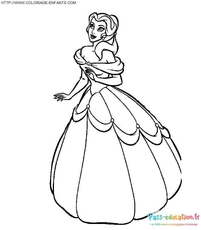 Coloriage Princesse en attente à imprimer et colorier