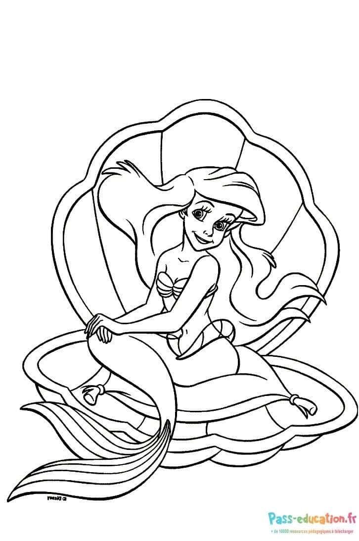 Coloriage Ariel la sirène à imprimer et colorier