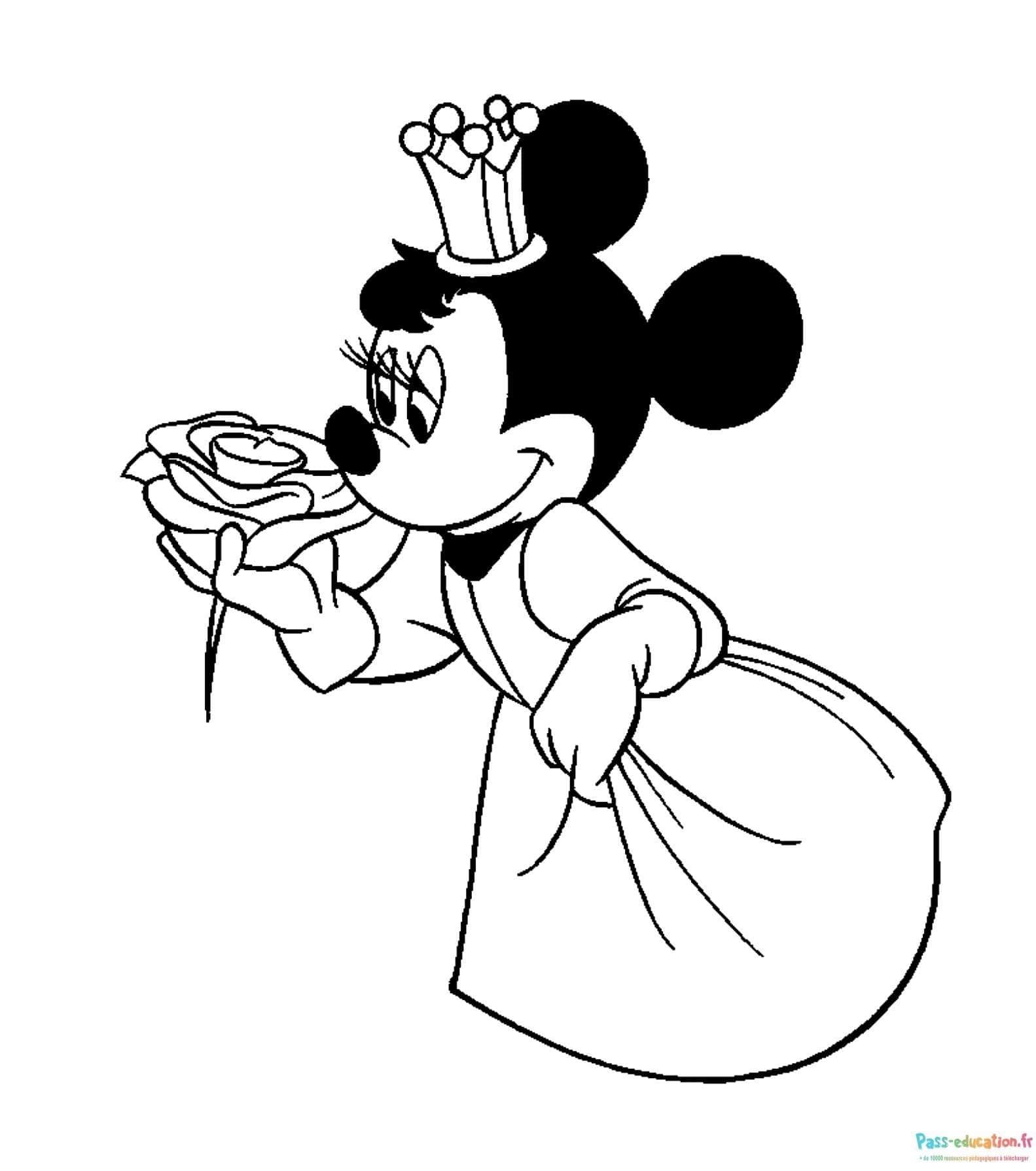 Coloriage Minnie princesse à imprimer et colorier