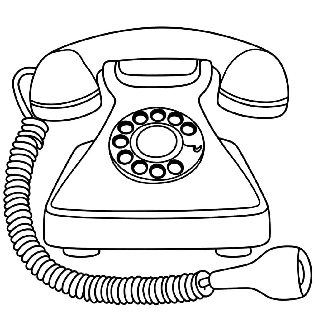 Coloriage Téléphone à cadran à imprimer et colorier