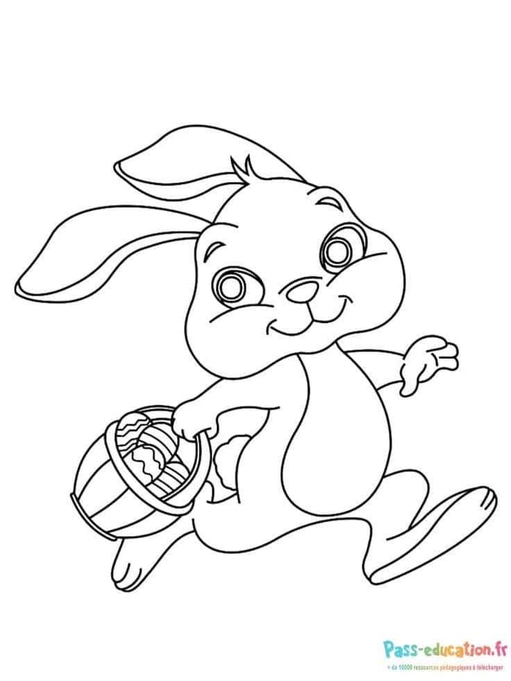 Coloriage Lapin de Pâques à imprimer et colorier