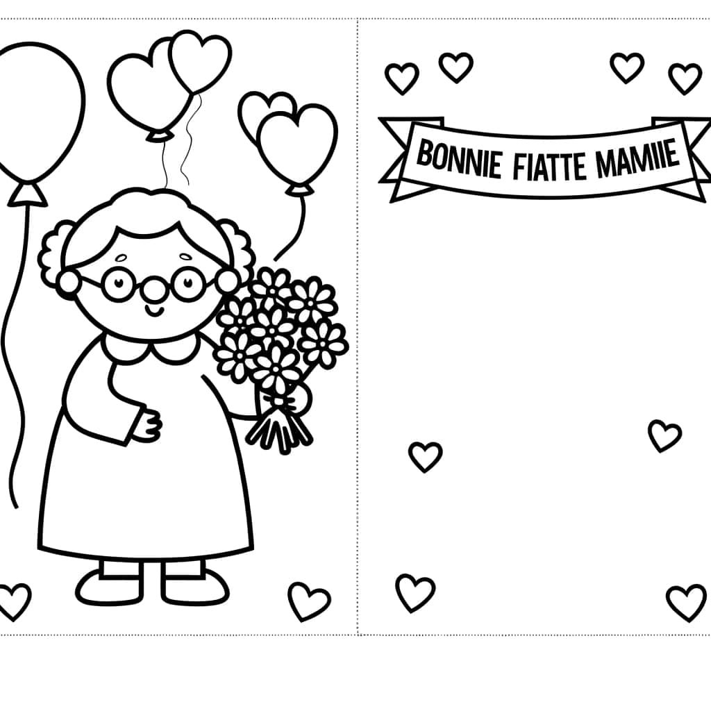 Coloriage Fête des Grand-mères à imprimer et colorier