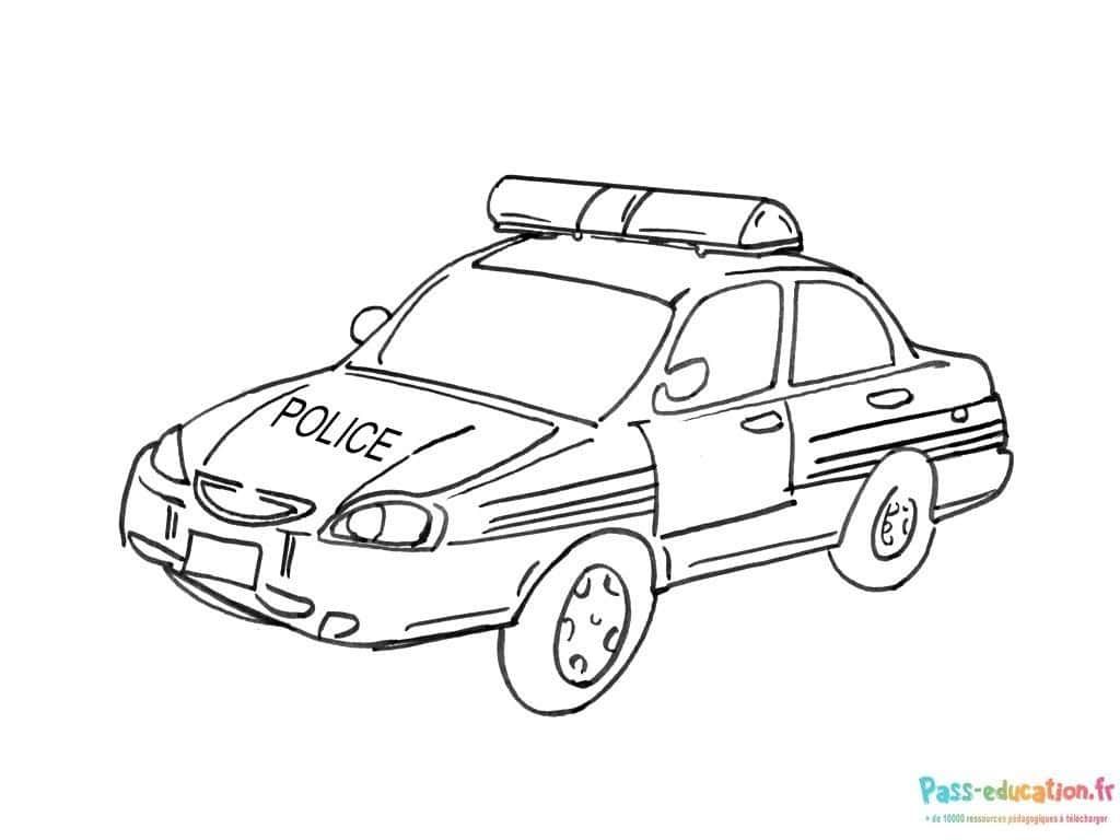 Coloriage Voiture de police à imprimer et colorier