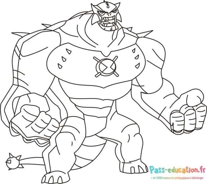 Coloriage Ben 10 Fourarms à imprimer et colorier