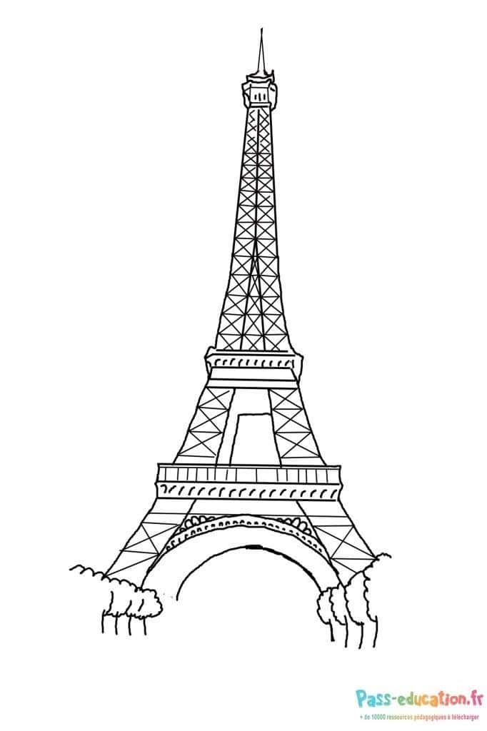Coloriage Tour Eiffel à imprimer et colorier
