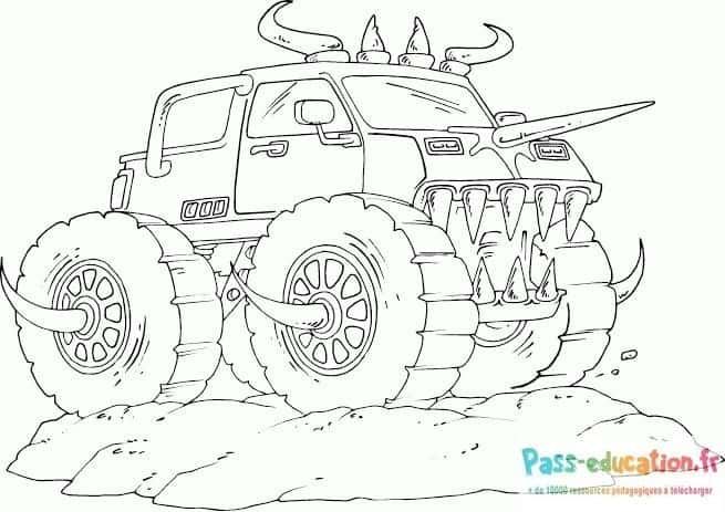 Coloriage Camion Monstre à imprimer et colorier