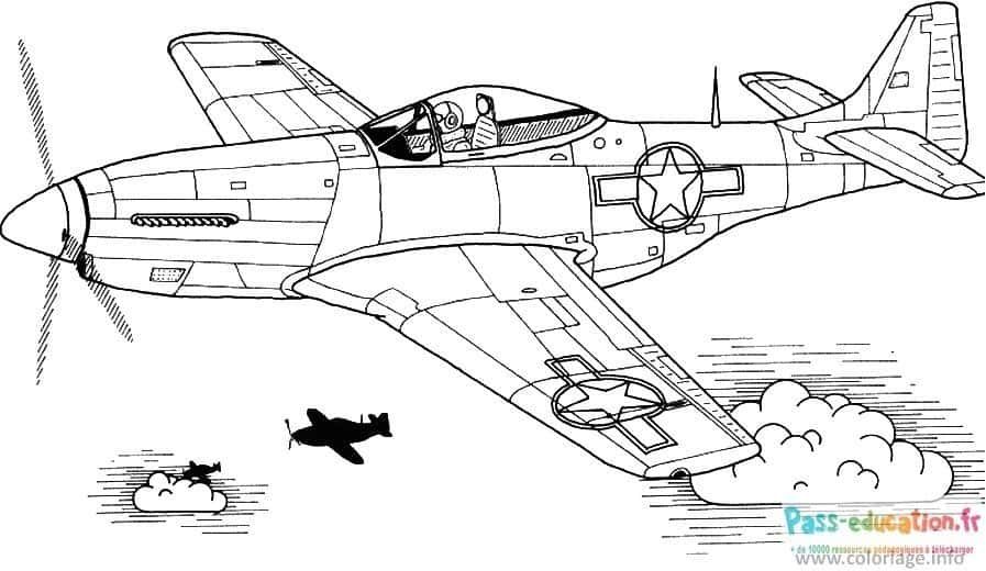 Coloriage Avion de combat à imprimer et colorier