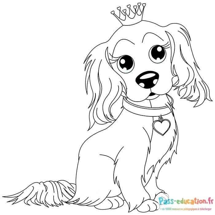 Coloriage Chien royal à imprimer et colorier