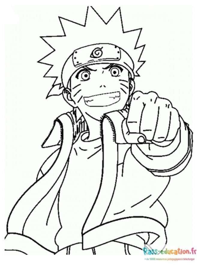 Coloriage Naruto en action à imprimer et colorier