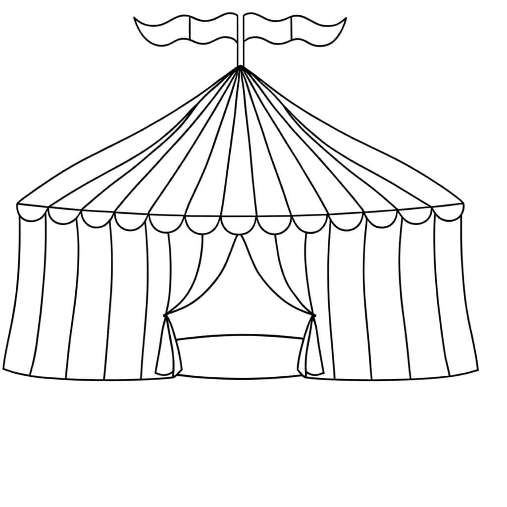 Coloriage Chapiteau de cirque à imprimer et colorier