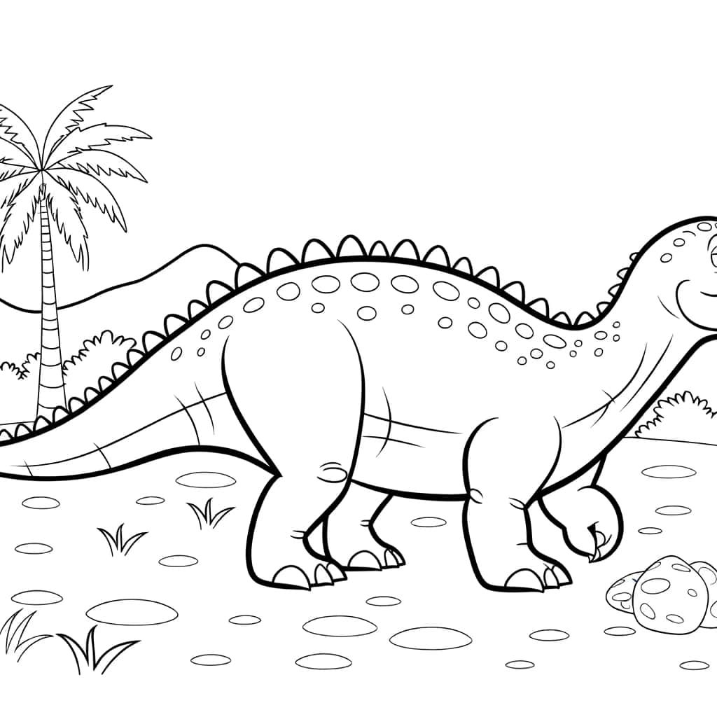 Coloriage Ankylosaure préhistorique à imprimer et colorier