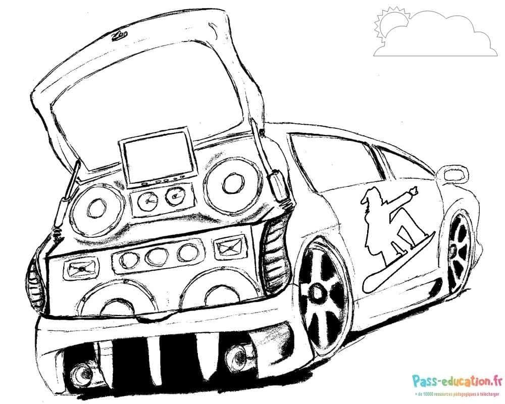 Coloriage Voiture Boombox à imprimer et colorier