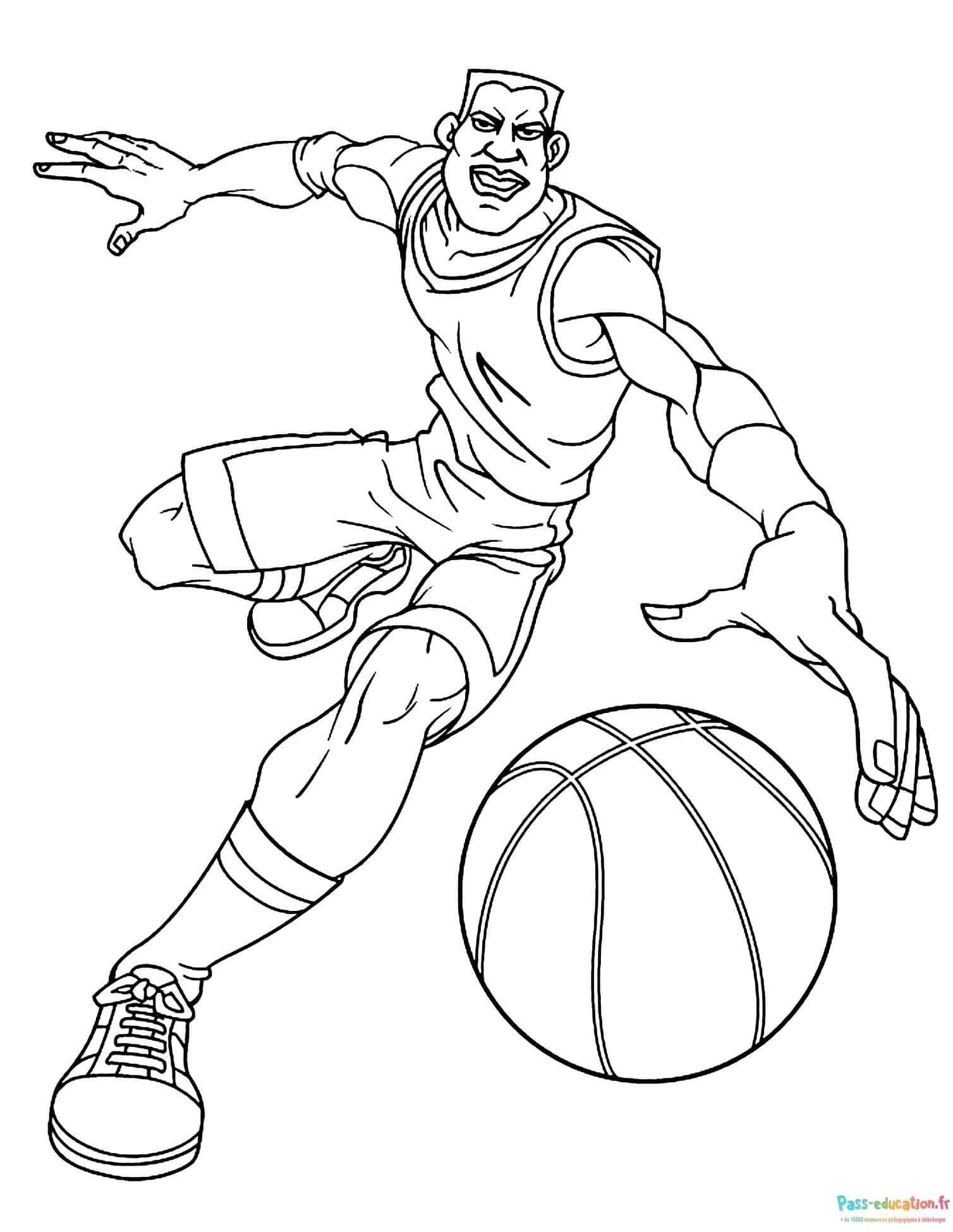 Coloriage Joueur de Basketball à imprimer et colorier