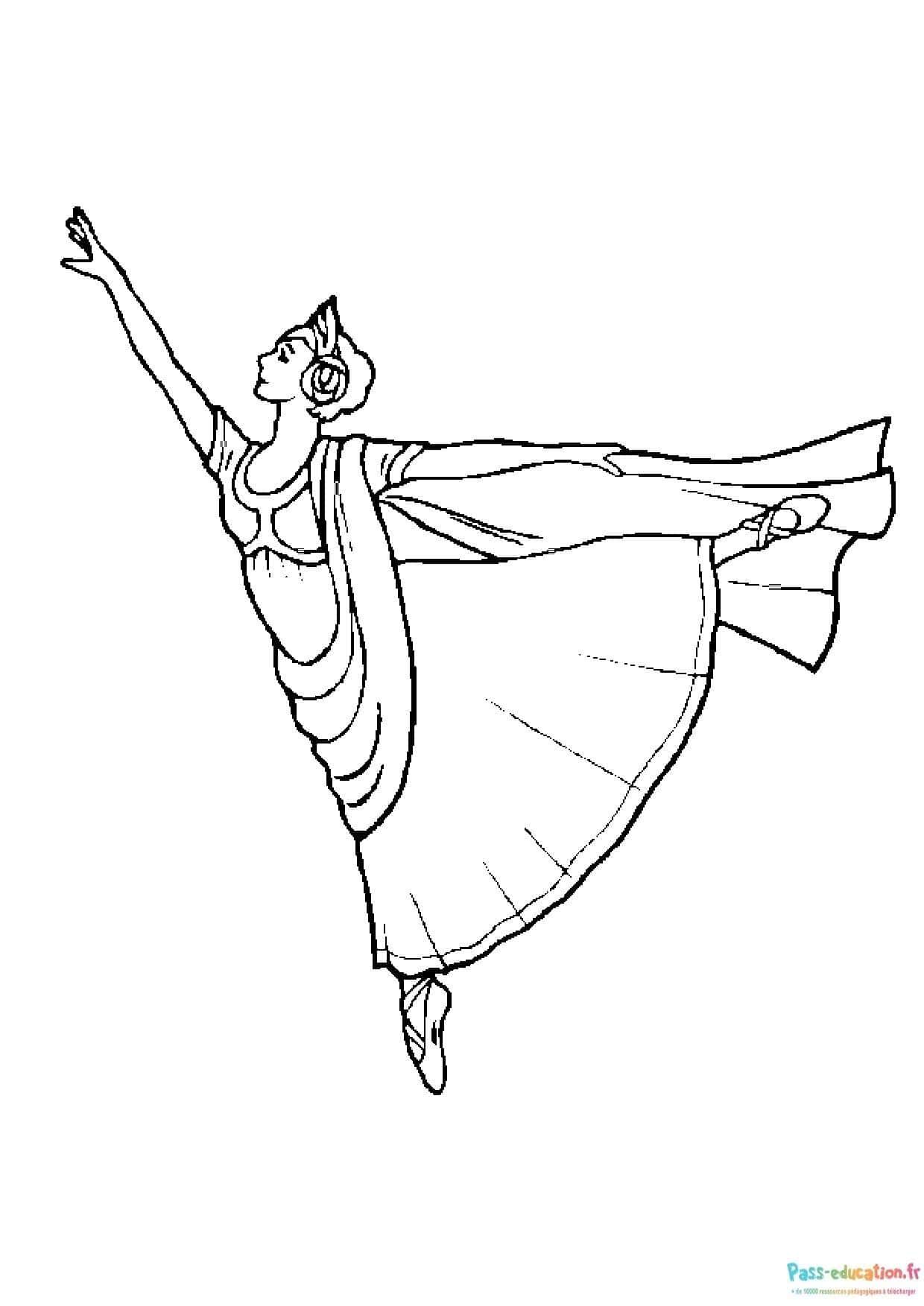 Coloriage Danseuse étoile à imprimer et colorier
