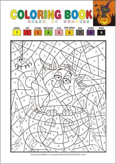 Coloriage Chiffres et chat à imprimer et colorier