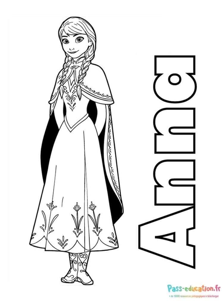 Coloriage Princesse Anna à imprimer et colorier