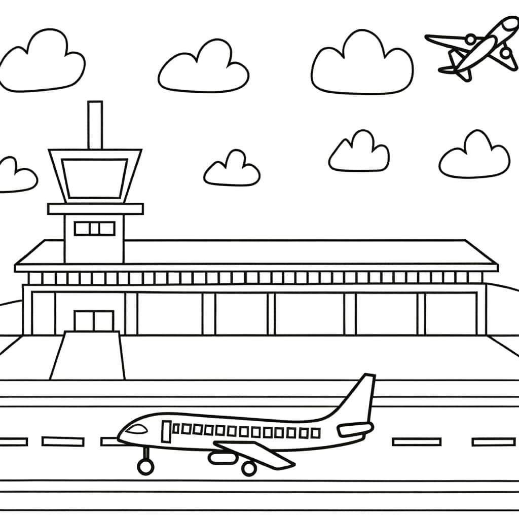 Coloriage Aéroport à imprimer et colorier