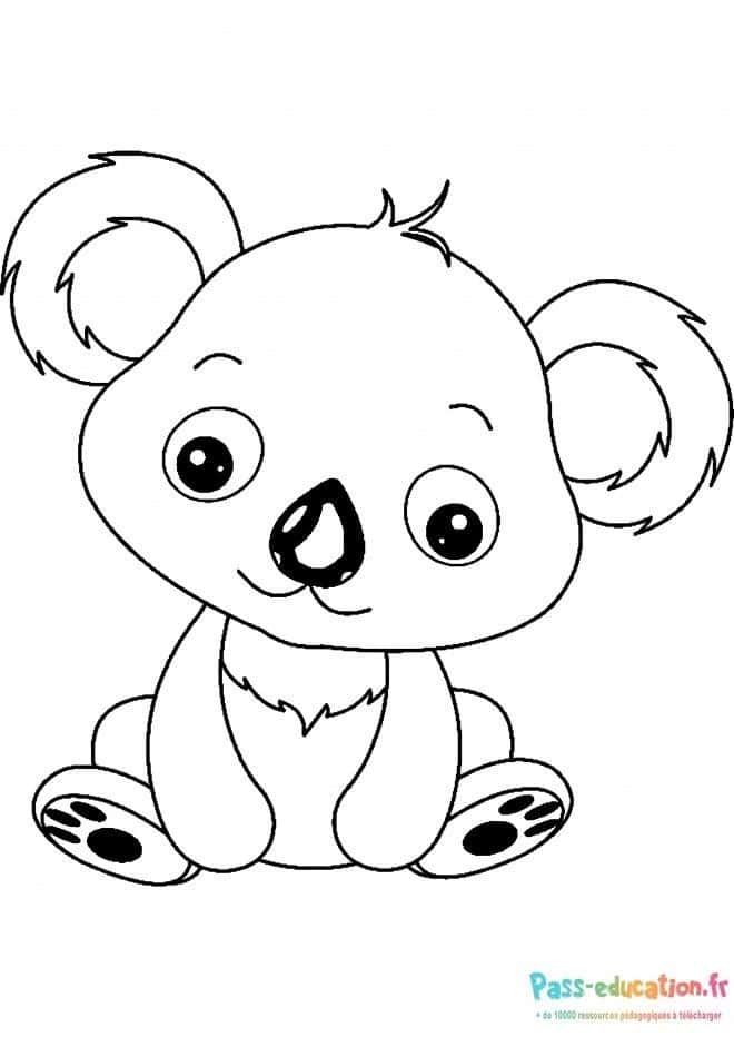 Coloriage Koala mignon à imprimer et colorier