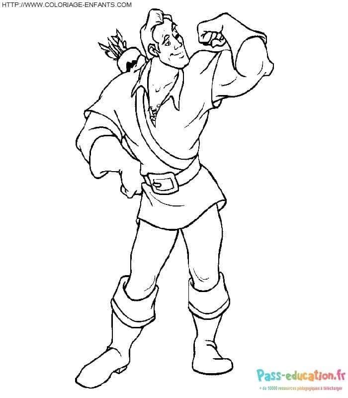 Coloriage Gaston flexing à imprimer et colorier