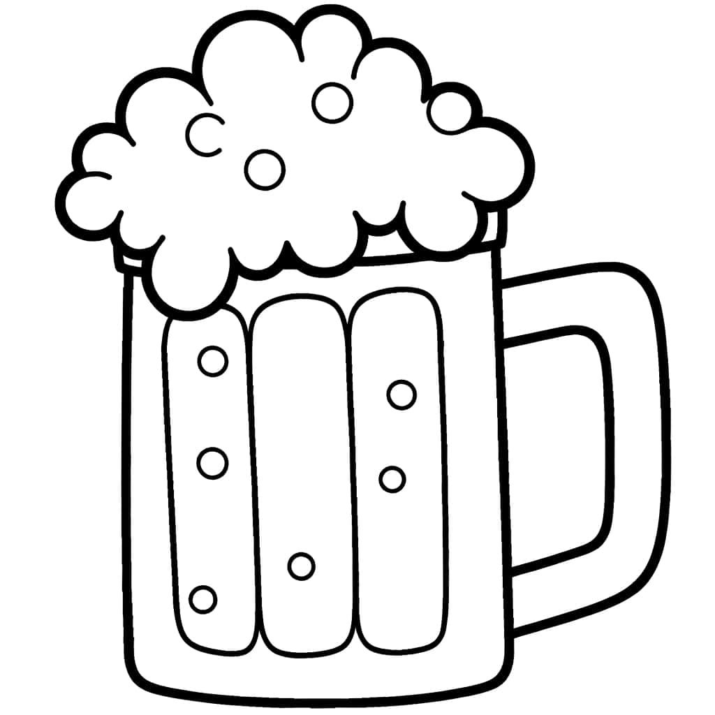 Coloriage Chope de bière à imprimer et colorier