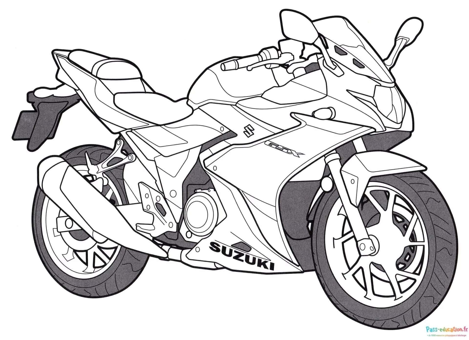 Coloriage Moto de course à imprimer et colorier
