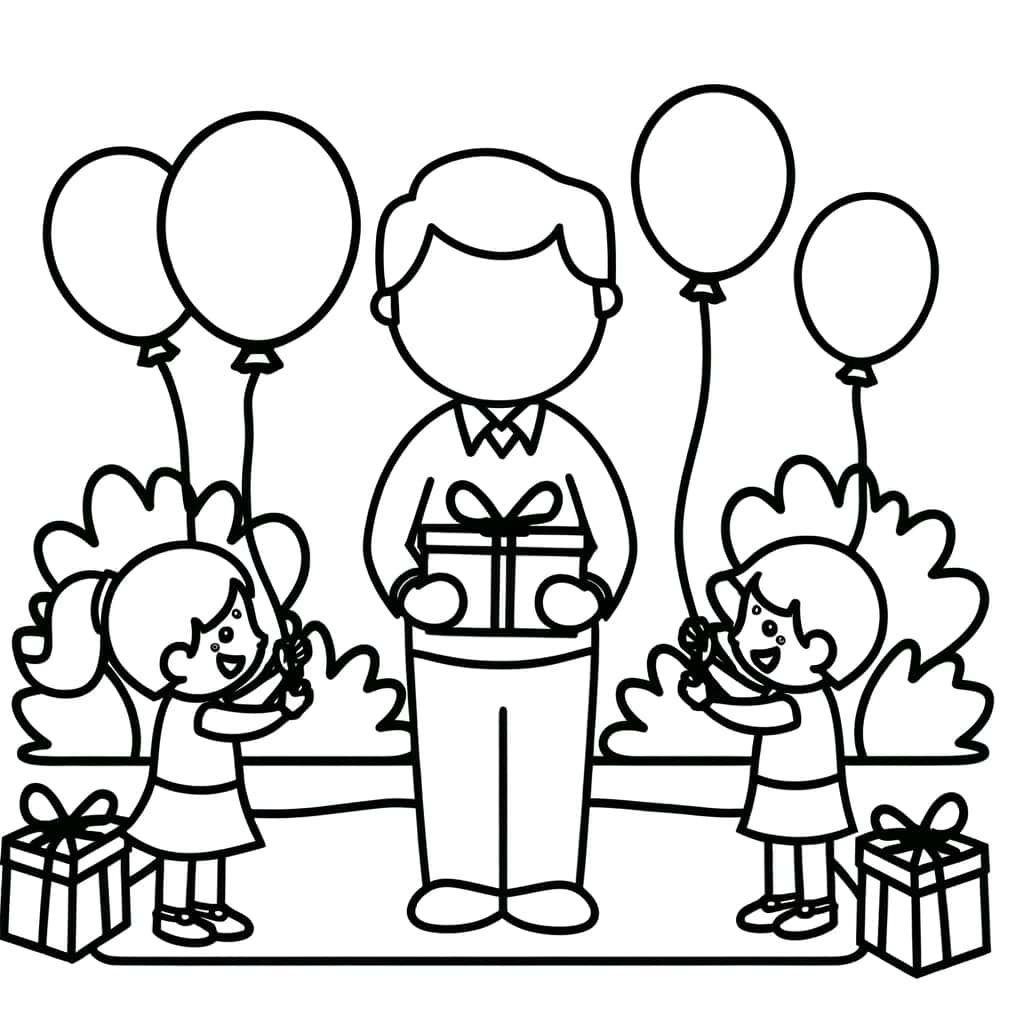 Coloriage Anniversaire Papa à imprimer et colorier
