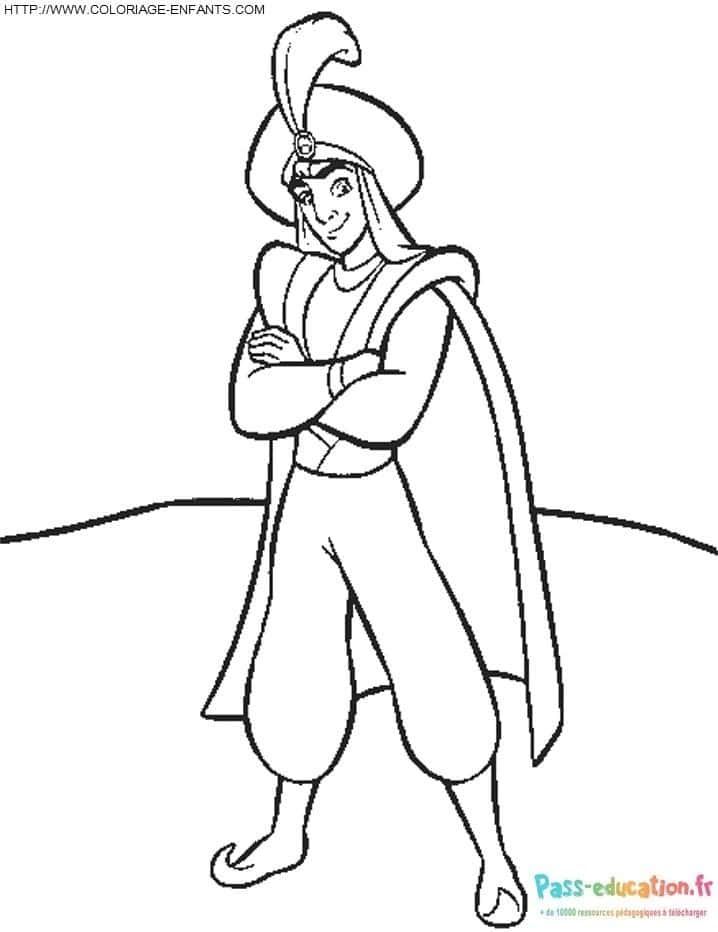 Coloriage Génie d'Aladin à imprimer et colorier