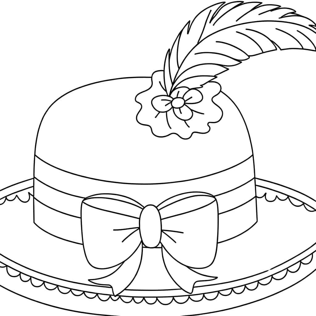 Coloriage Chapeau élégant à imprimer et colorier