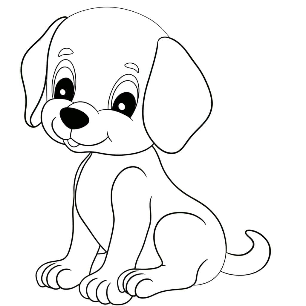 Coloriage Chiot attendrissant à imprimer et colorier