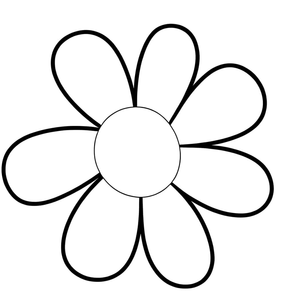 Coloriage Fleur simple à imprimer et colorier
