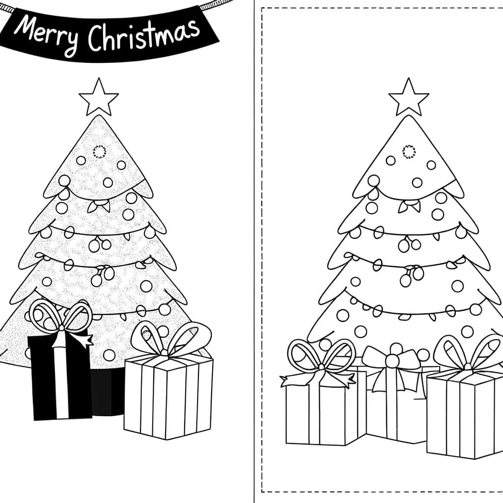 Coloriage Carte de Noël à imprimer et colorier