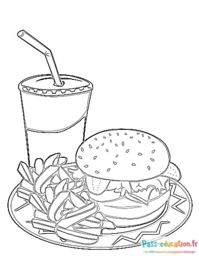 Coloriage Repas rapide à imprimer et colorier