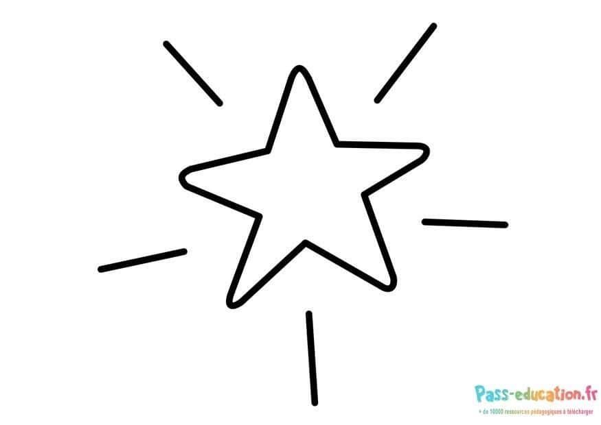 Coloriage Étoile brillante à imprimer et colorier