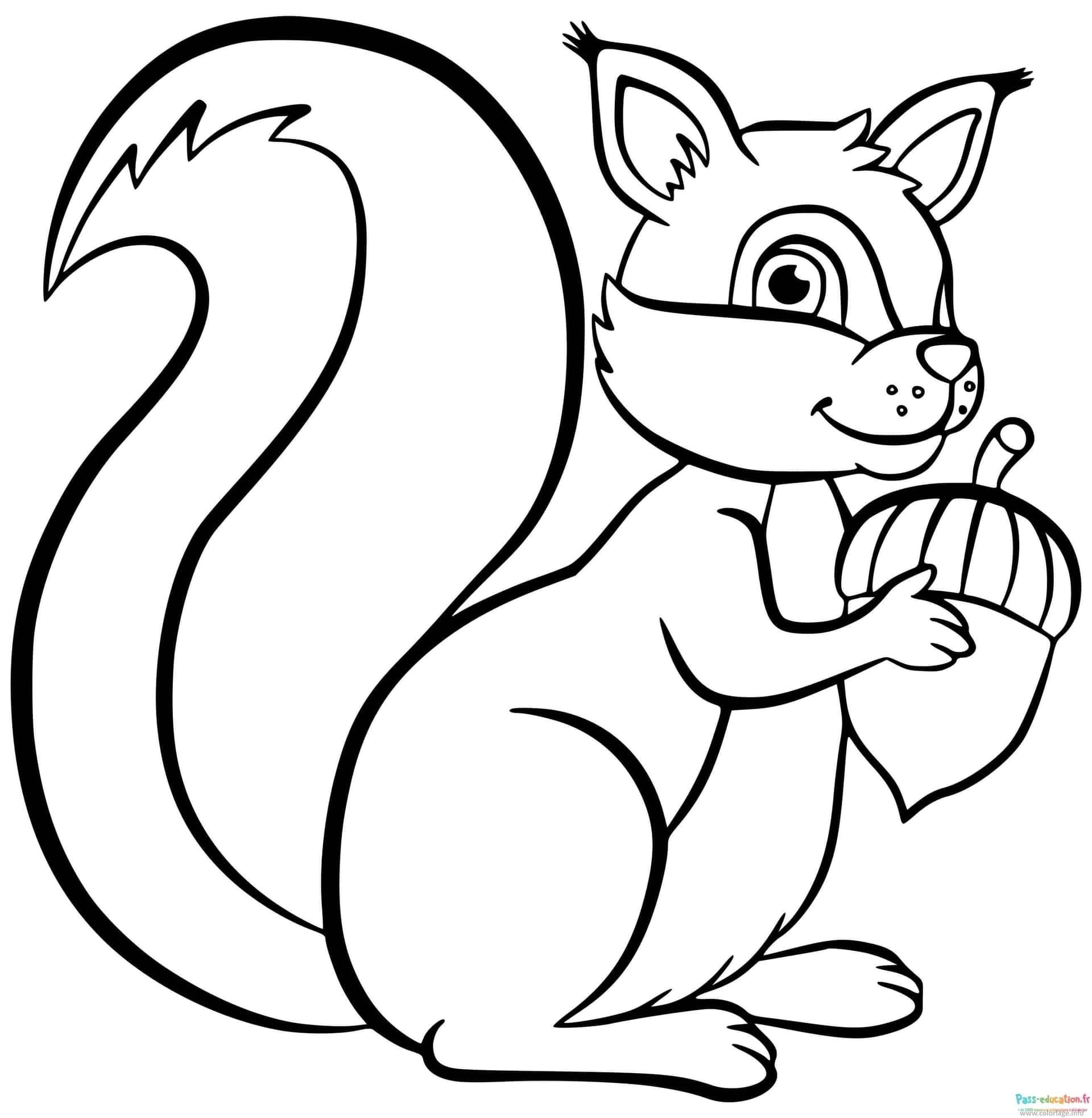 Coloriage Écureuil Automnal à imprimer et colorier
