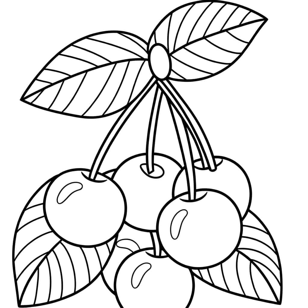 Coloriage Cerises à imprimer et colorier