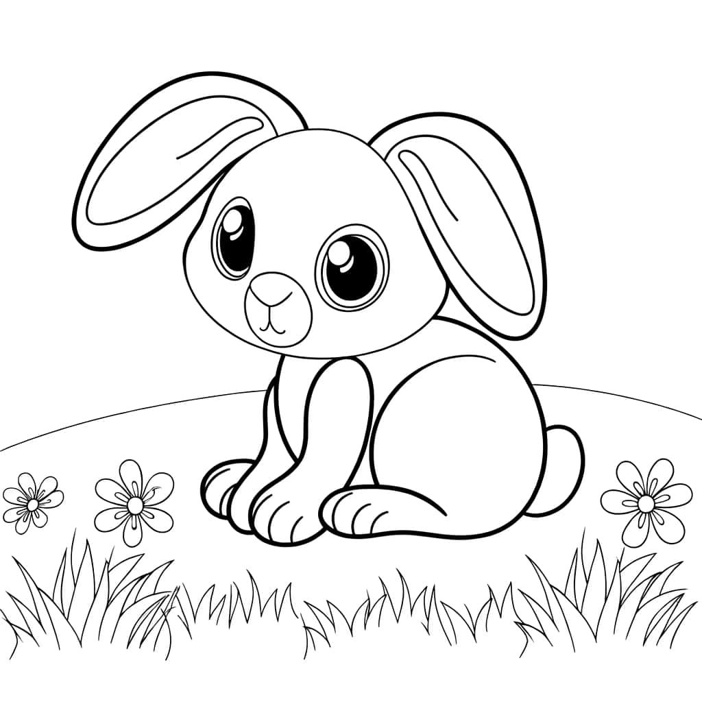 Coloriage Bébé Lapin à imprimer et colorier