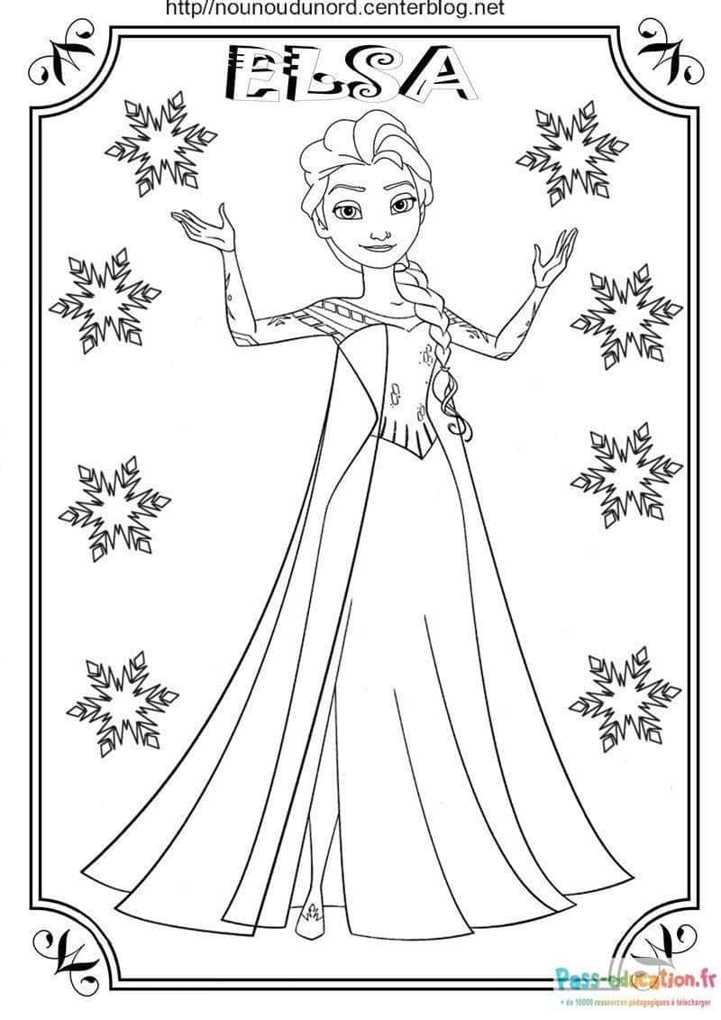 Coloriage Reine des Neiges à imprimer et colorier