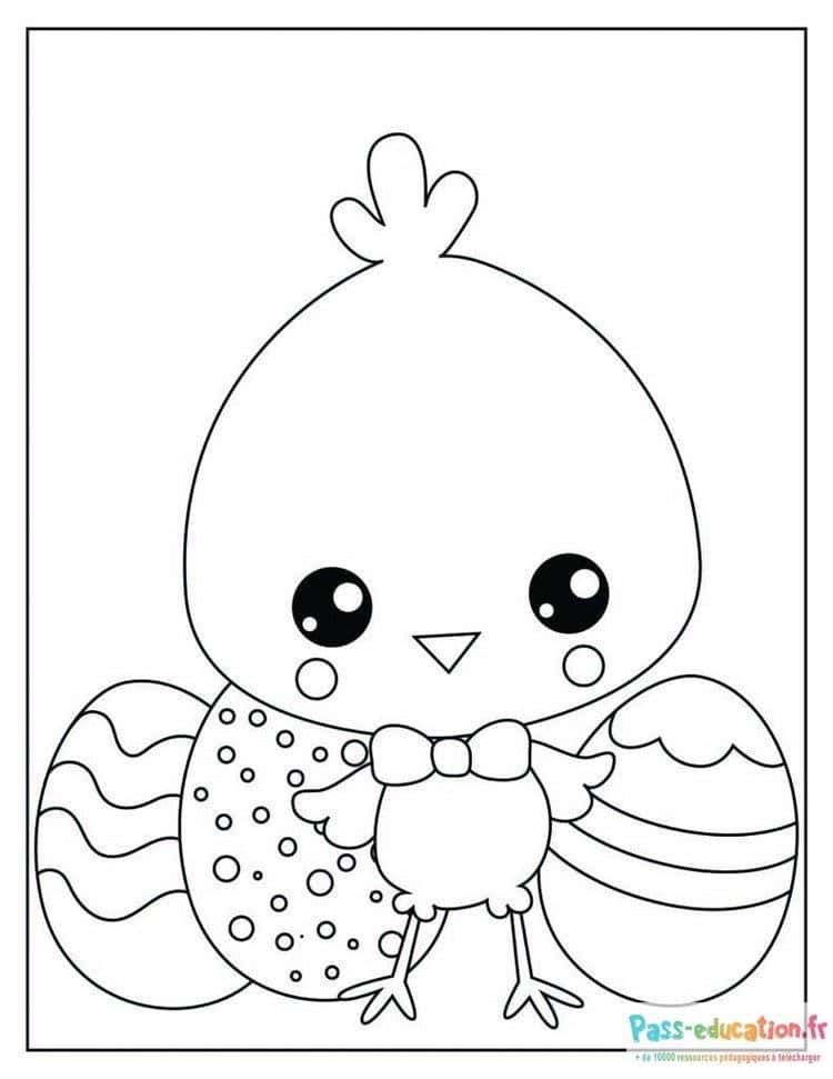 Coloriage Poussin joyeux à imprimer et colorier